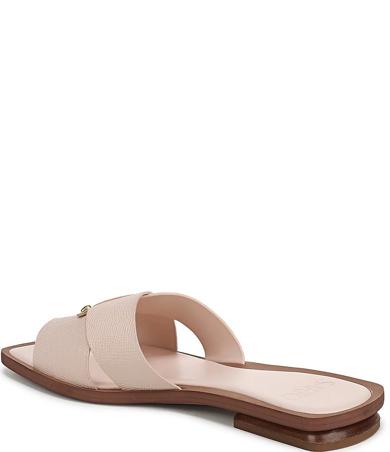 Sarto by Franco Sarto Etta Lizard Embossed Leather Toe Loop Flat Sandals