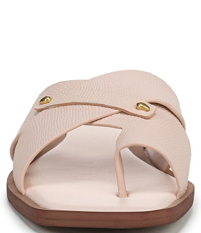 Sarto by Franco Sarto Etta Lizard Embossed Leather Toe Loop Flat Sandals