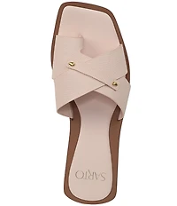 Sarto by Franco Sarto Etta Lizard Embossed Leather Toe Loop Flat Sandals