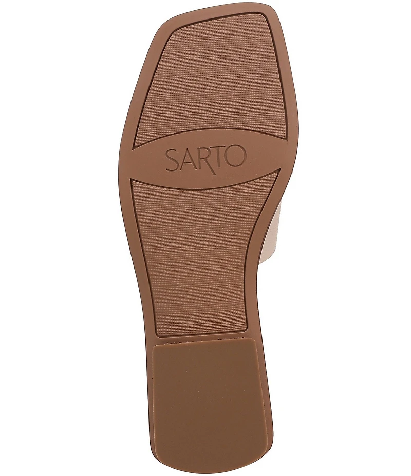 Sarto by Franco Sarto Etta Lizard Embossed Leather Toe Loop Flat Sandals