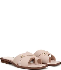 Sarto by Franco Sarto Etta Lizard Embossed Leather Toe Loop Flat Sandals