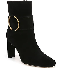 Sarto by Franco Sarto Flexa Elia O-Ring Hardware Suede Dress Booties