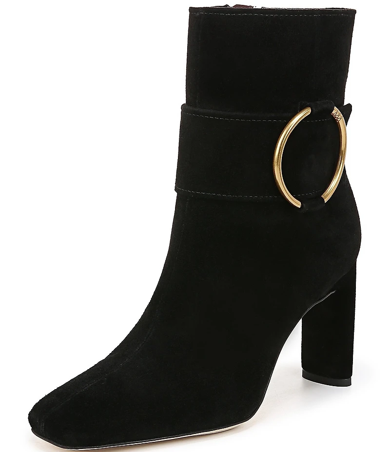 Sarto by Franco Sarto Flexa Elia O-Ring Hardware Suede Dress Booties