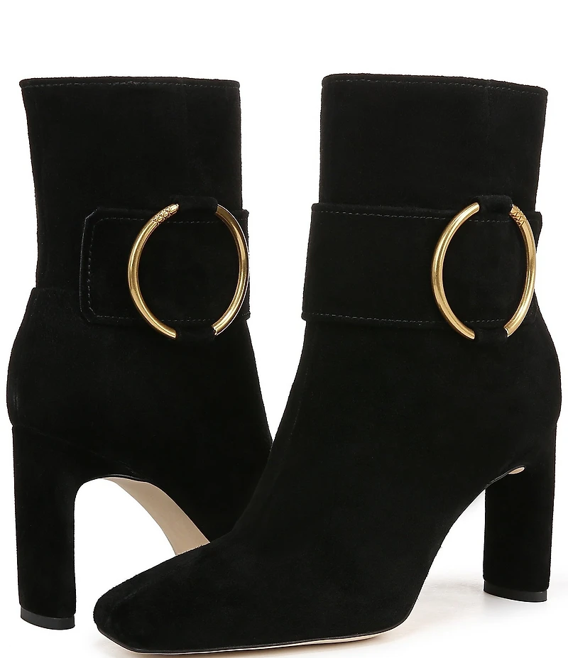 Sarto by Franco Sarto Flexa Elia O-Ring Hardware Suede Dress Booties
