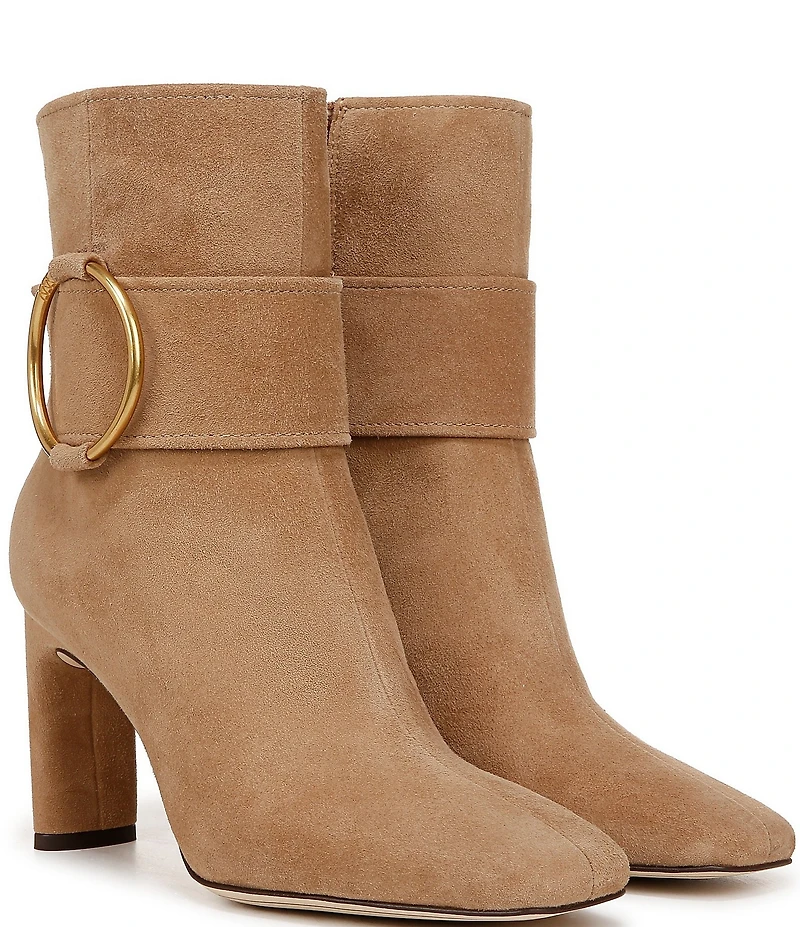 Sarto by Franco Sarto Flexa Elia O-Ring Hardware Suede Dress Booties