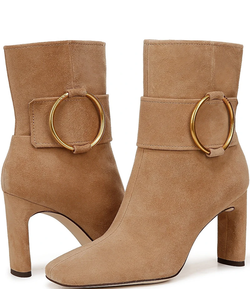 Sarto by Franco Sarto Flexa Elia O-Ring Hardware Suede Dress Booties