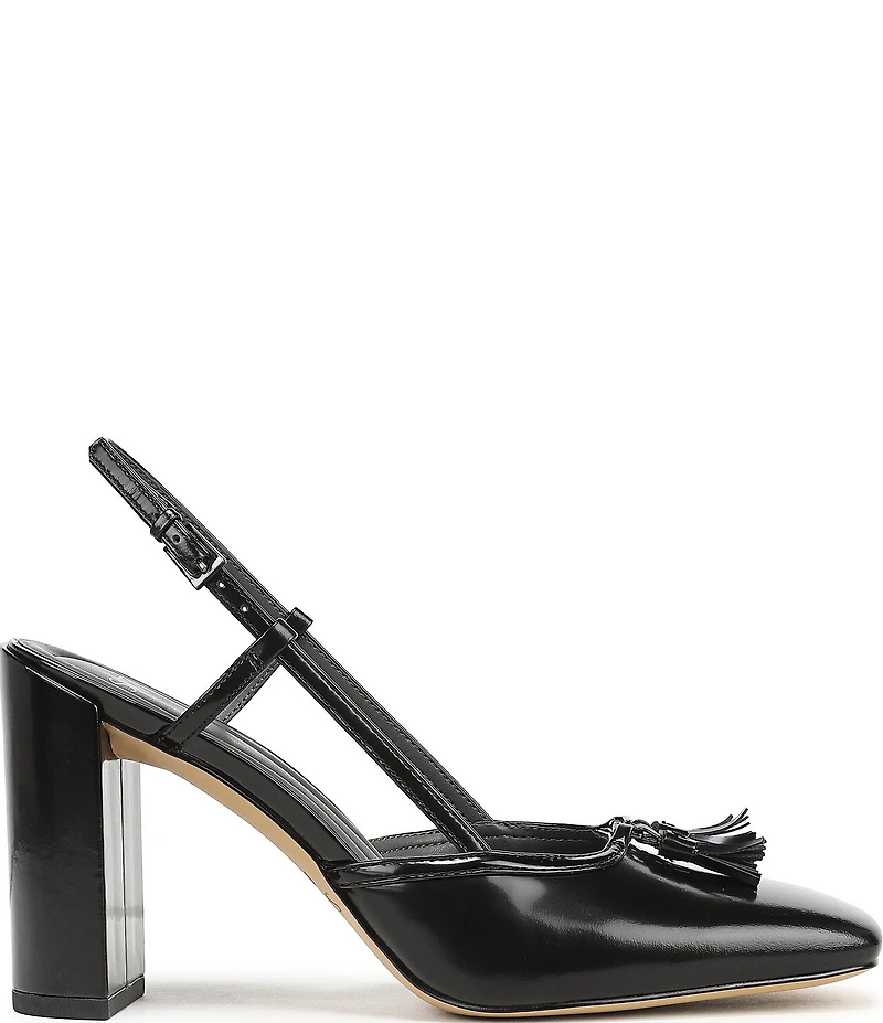 Sarto by Franco Sarto Flexa Gaila Leather Tassel Square Toe Slingback Pumps