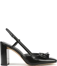 Sarto by Franco Sarto Flexa Gaila Leather Tassel Square Toe Slingback Pumps