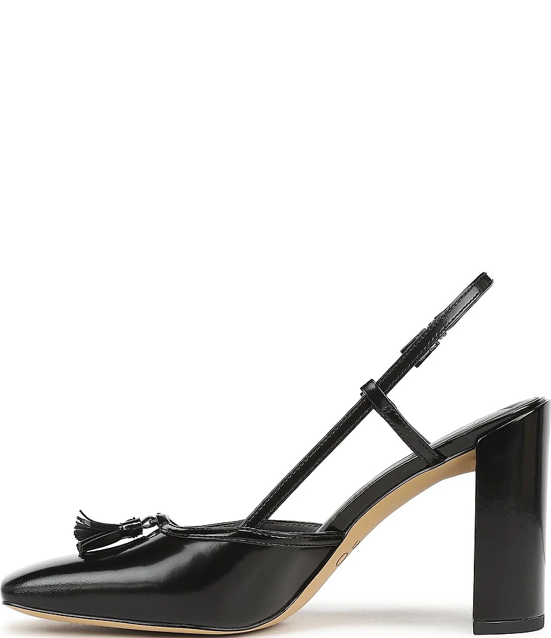 Sarto by Franco Sarto Flexa Gaila Leather Tassel Square Toe Slingback Pumps