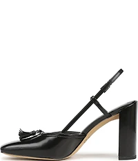 Sarto by Franco Sarto Flexa Gaila Leather Tassel Square Toe Slingback Pumps