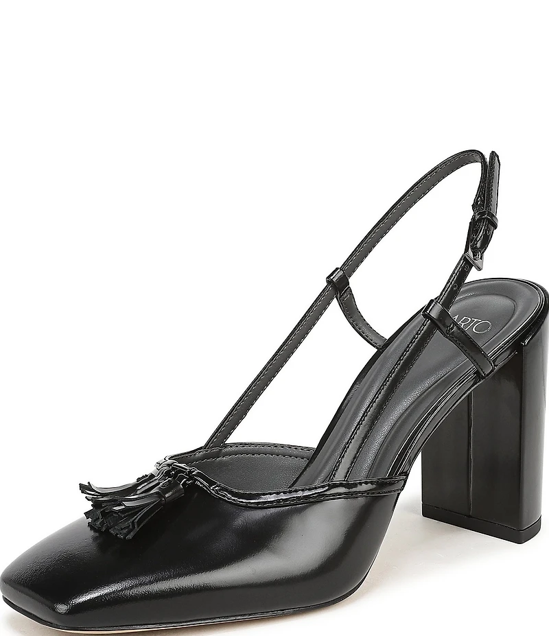 Sarto by Franco Sarto Flexa Gaila Leather Tassel Square Toe Slingback Pumps