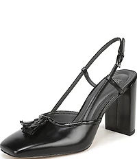 Sarto by Franco Sarto Flexa Gaila Leather Tassel Square Toe Slingback Pumps