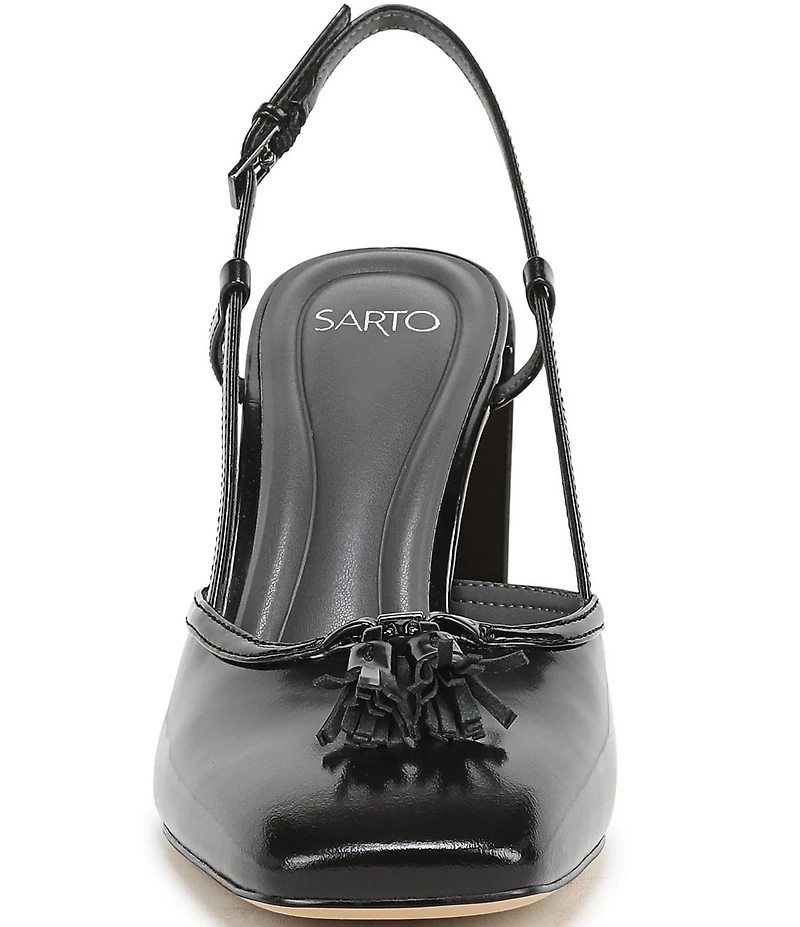Sarto by Franco Sarto Flexa Gaila Leather Tassel Square Toe Slingback Pumps
