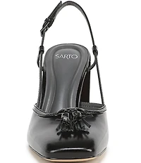 Sarto by Franco Sarto Flexa Gaila Leather Tassel Square Toe Slingback Pumps