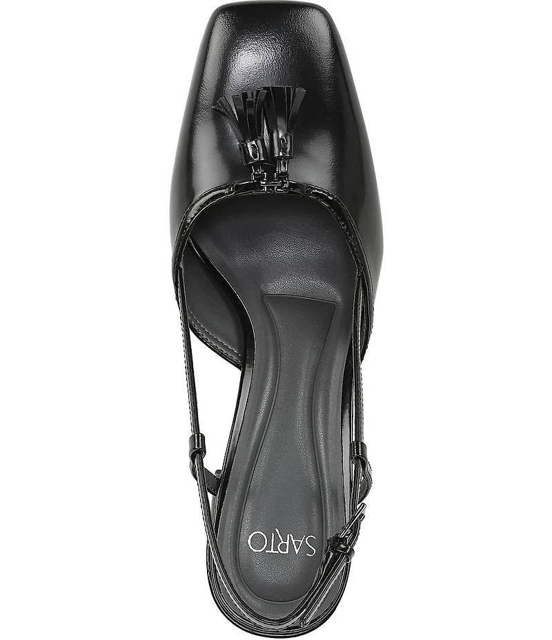 Sarto by Franco Sarto Flexa Gaila Leather Tassel Square Toe Slingback Pumps