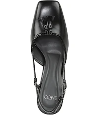 Sarto by Franco Sarto Flexa Gaila Leather Tassel Square Toe Slingback Pumps