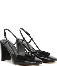 Sarto by Franco Sarto Flexa Gaila Leather Tassel Square Toe Slingback Pumps