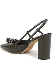 Sarto by Franco Sarto Flexa Gaila Patent Tassel Square Toe Slingback Pumps