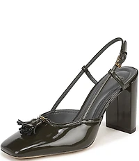 Sarto by Franco Sarto Flexa Gaila Patent Tassel Square Toe Slingback Pumps
