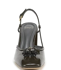 Sarto by Franco Sarto Flexa Gaila Patent Tassel Square Toe Slingback Pumps