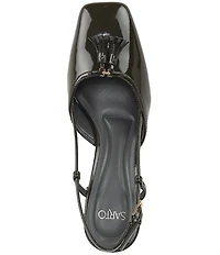Sarto by Franco Sarto Flexa Gaila Patent Tassel Square Toe Slingback Pumps