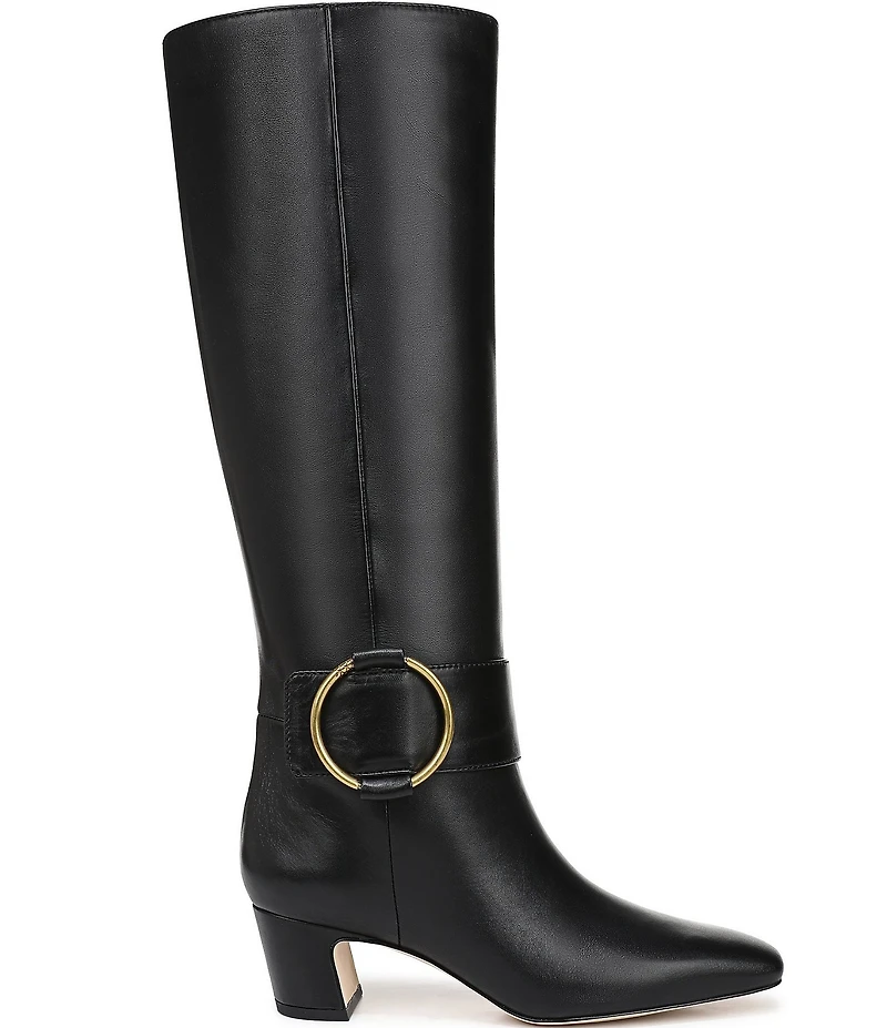 Sarto by Franco Sarto Flexa Solene Leather O-Ring Hardware Square Toe Tall Boots