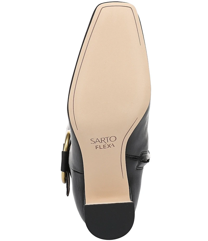 Sarto by Franco Sarto Flexa Solene Leather O-Ring Hardware Square Toe Tall Boots