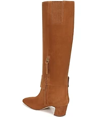 Sarto by Franco Sarto Flexa Solene Suede O-Ring Hardware Square Toe Tall Boots