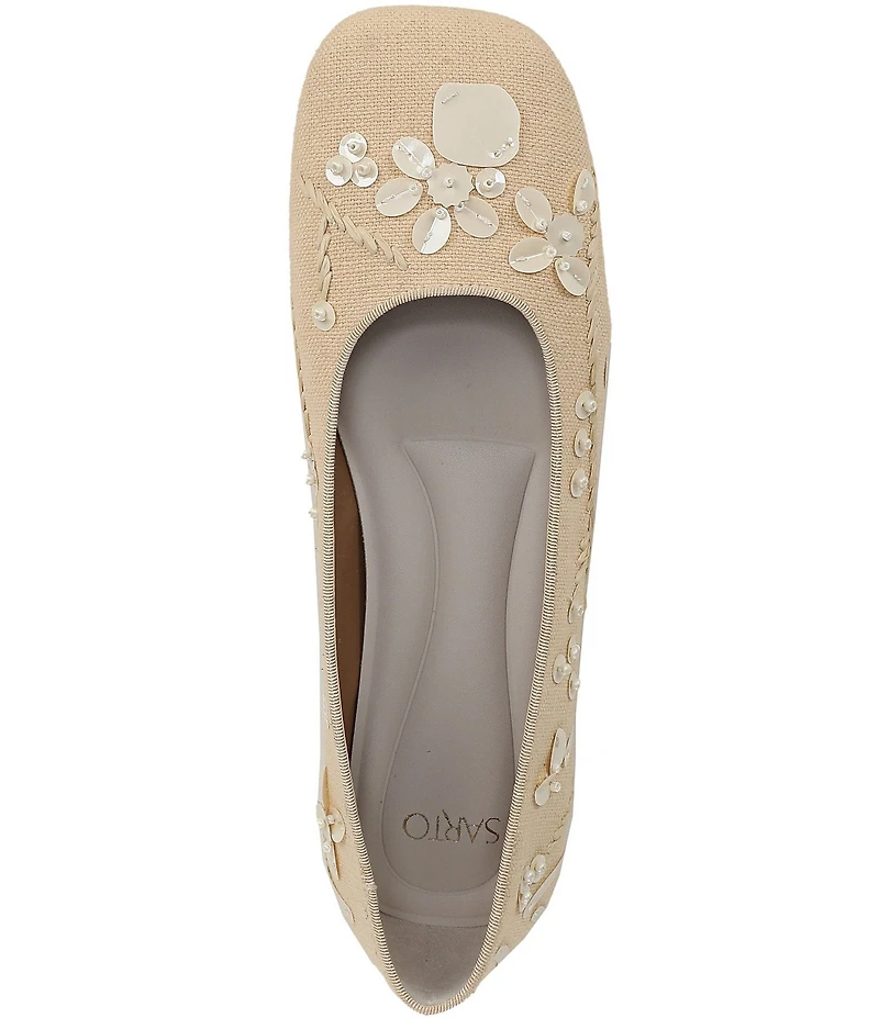 Sarto by Franco Sarto Flexa Winley Embellished Square Toe Flats