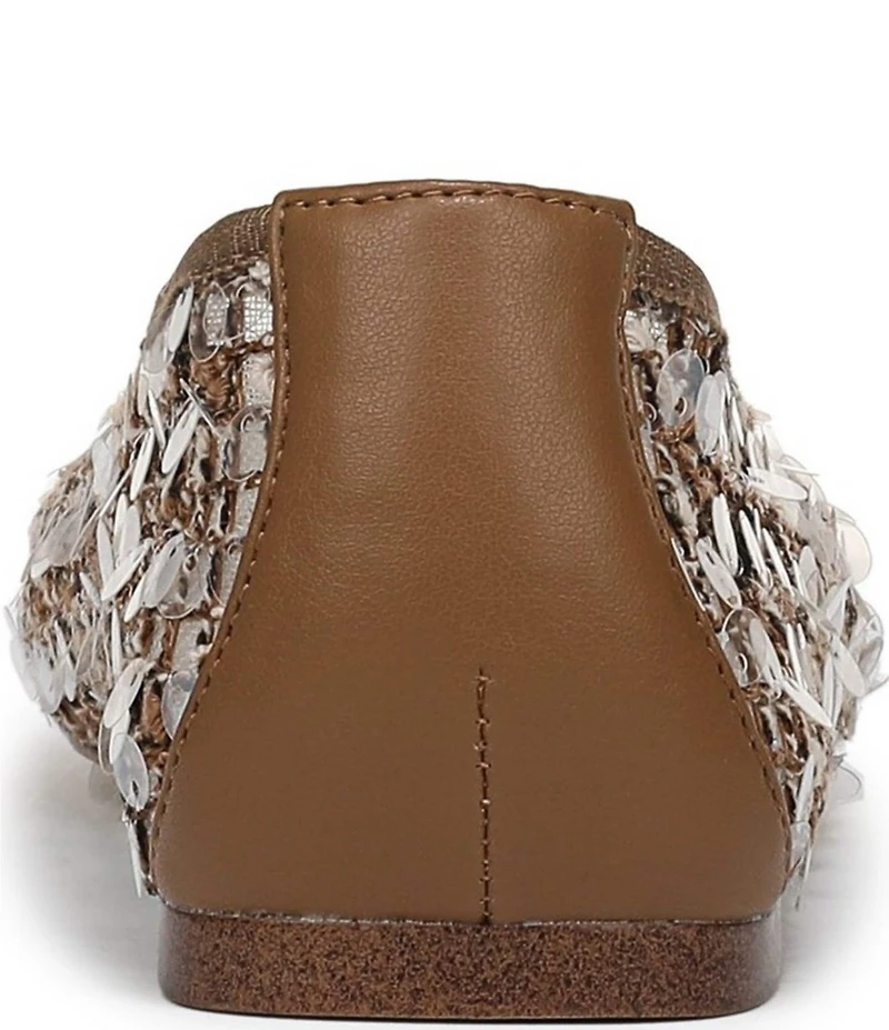 Sarto by Franco Sarto Flexa Winley Woven Raffia Sequin Embellished Square Toe Flats