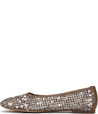Sarto by Franco Sarto Flexa Winley Woven Raffia Sequin Embellished Square Toe Flats
