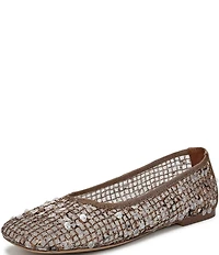 Sarto by Franco Sarto Flexa Winley Woven Raffia Sequin Embellished Square Toe Flats