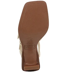 Sarto by Franco Sarto Frances Leather Triple Buckle Block Heel Sandals