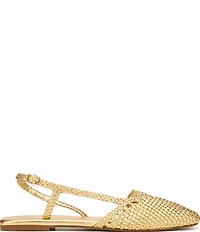 Sarto by Franco Sarto Ilona Woven Leather Square Toe Slingback Flats