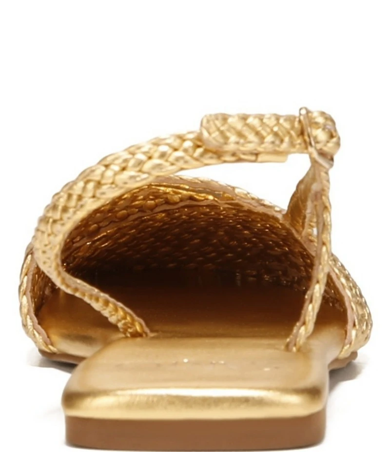 Sarto by Franco Sarto Ilona Woven Leather Square Toe Slingback Flats