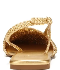 Sarto by Franco Sarto Ilona Woven Leather Square Toe Slingback Flats