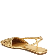 Sarto by Franco Sarto Ilona Woven Leather Square Toe Slingback Flats