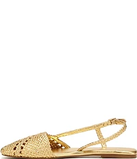Sarto by Franco Sarto Ilona Woven Leather Square Toe Slingback Flats