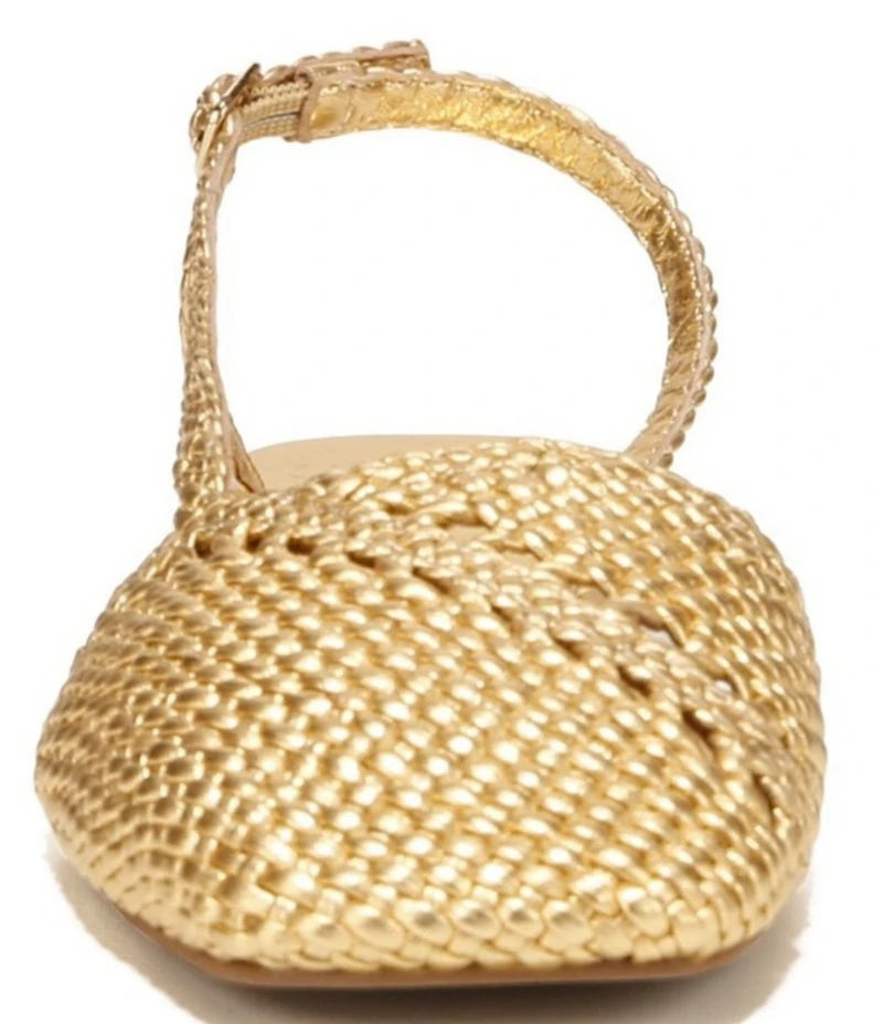 Sarto by Franco Sarto Ilona Woven Leather Square Toe Slingback Flats