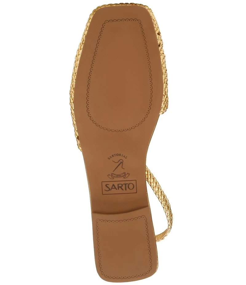 Sarto by Franco Sarto Ilona Woven Leather Square Toe Slingback Flats