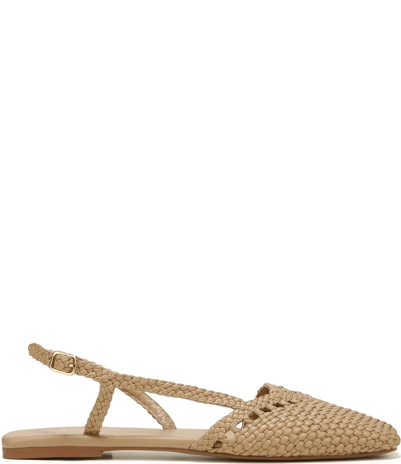 Sarto by Franco Sarto Ilona Woven Leather Square Toe Slingback Flats