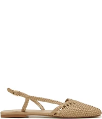 Sarto by Franco Sarto Ilona Woven Leather Square Toe Slingback Flats