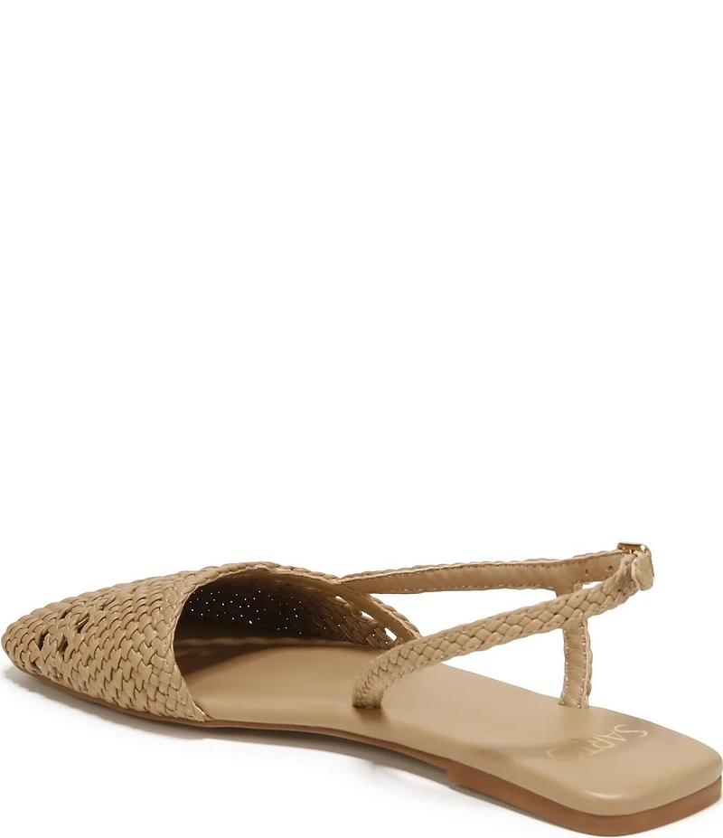 Sarto by Franco Sarto Ilona Woven Leather Square Toe Slingback Flats