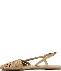 Sarto by Franco Sarto Ilona Woven Leather Square Toe Slingback Flats