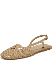 Sarto by Franco Sarto Ilona Woven Leather Square Toe Slingback Flats