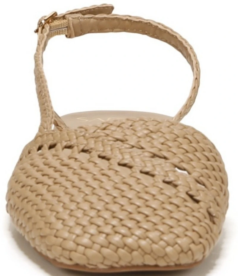 Sarto by Franco Sarto Ilona Woven Leather Square Toe Slingback Flats