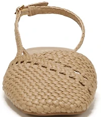 Sarto by Franco Sarto Ilona Woven Leather Square Toe Slingback Flats