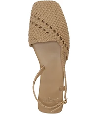 Sarto by Franco Sarto Ilona Woven Leather Square Toe Slingback Flats