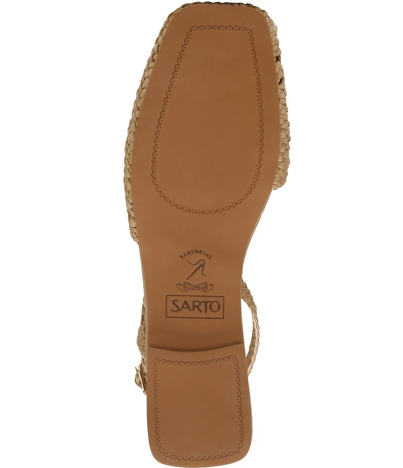 Sarto by Franco Sarto Ilona Woven Leather Square Toe Slingback Flats