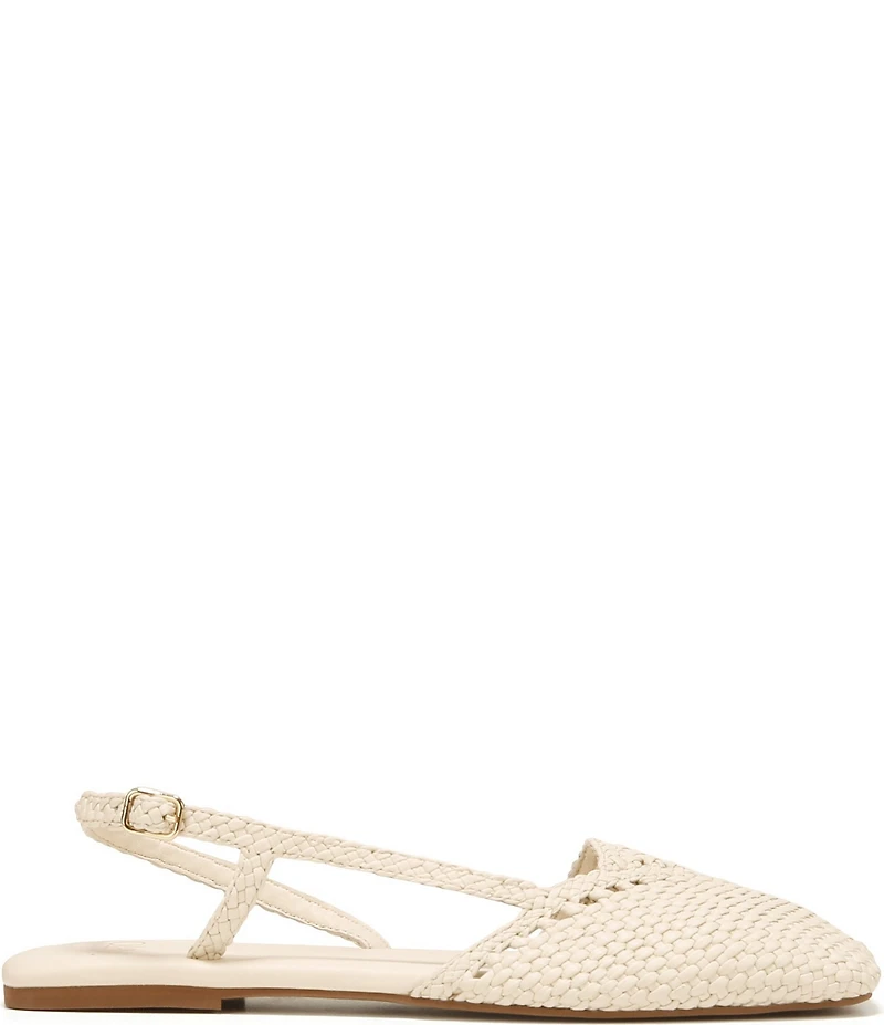 Sarto by Franco Sarto Ilona Woven Leather Square Toe Slingback Flats
